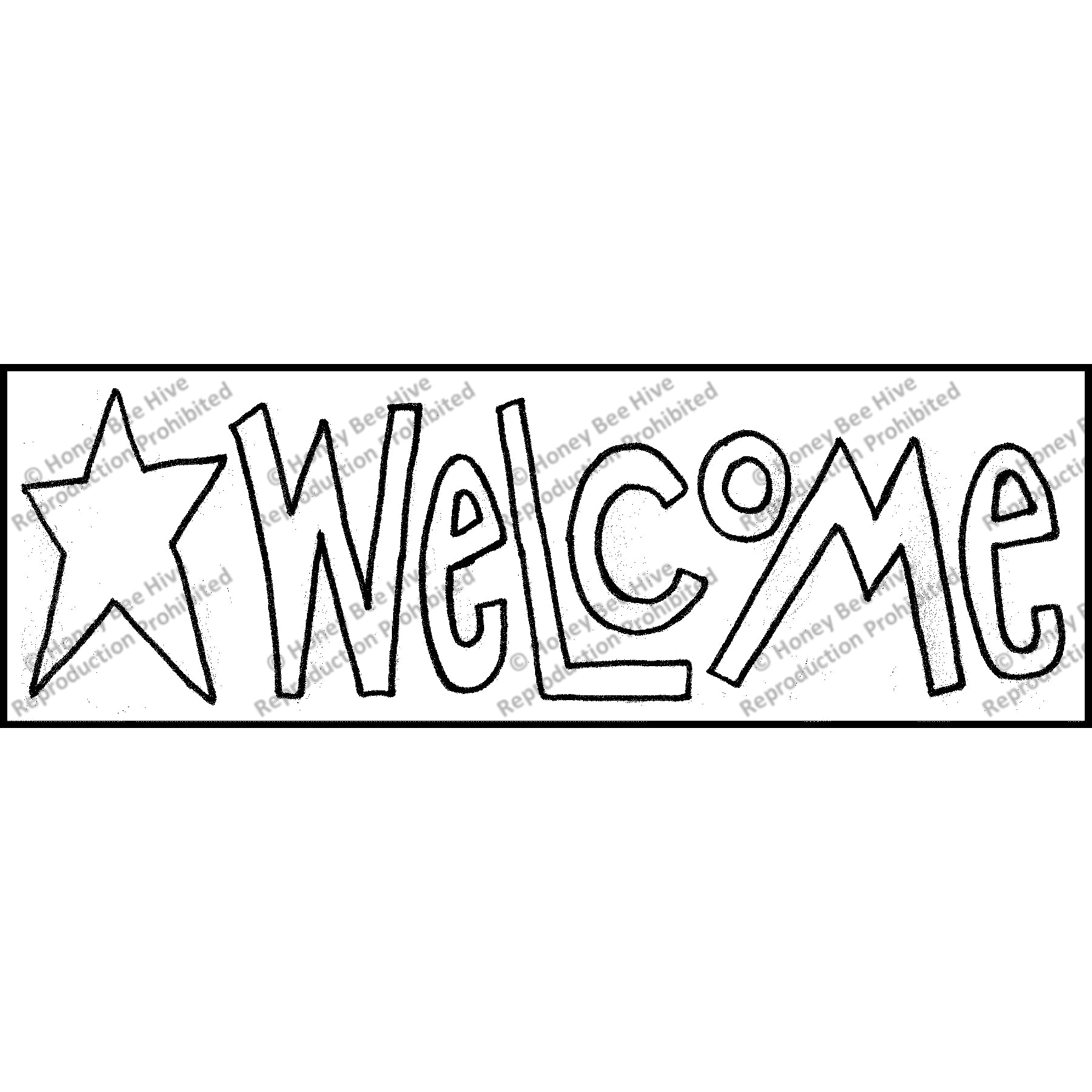 Welcome Sign, rug hooking pattern