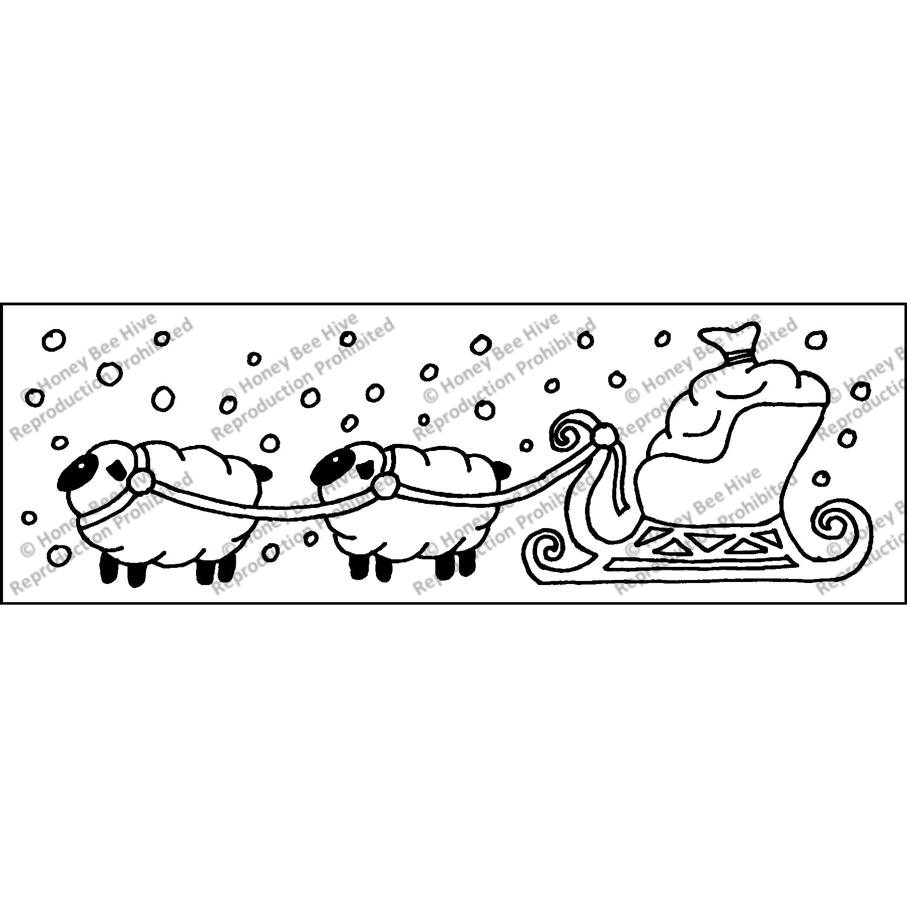 Merry Christmas to Ewe, rug hooking pattern