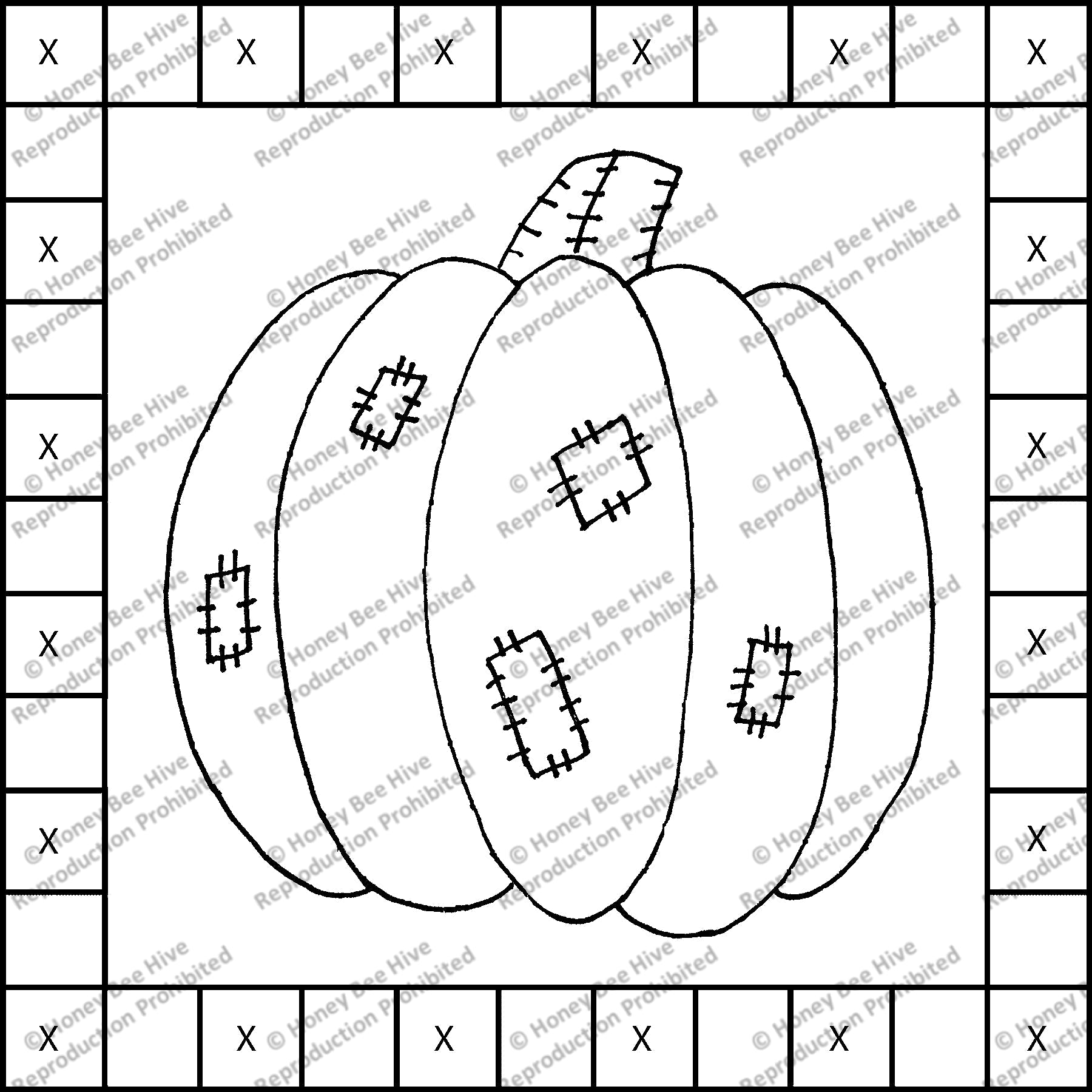 Pumpkin Patch, rug hooking pattern