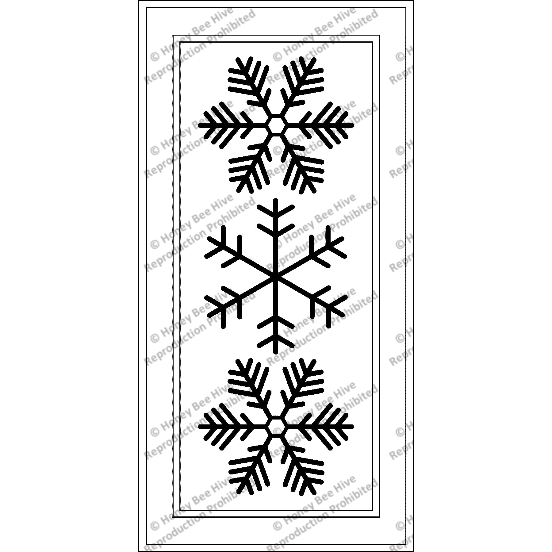 Three Snow Flakes, rug hooking pattern