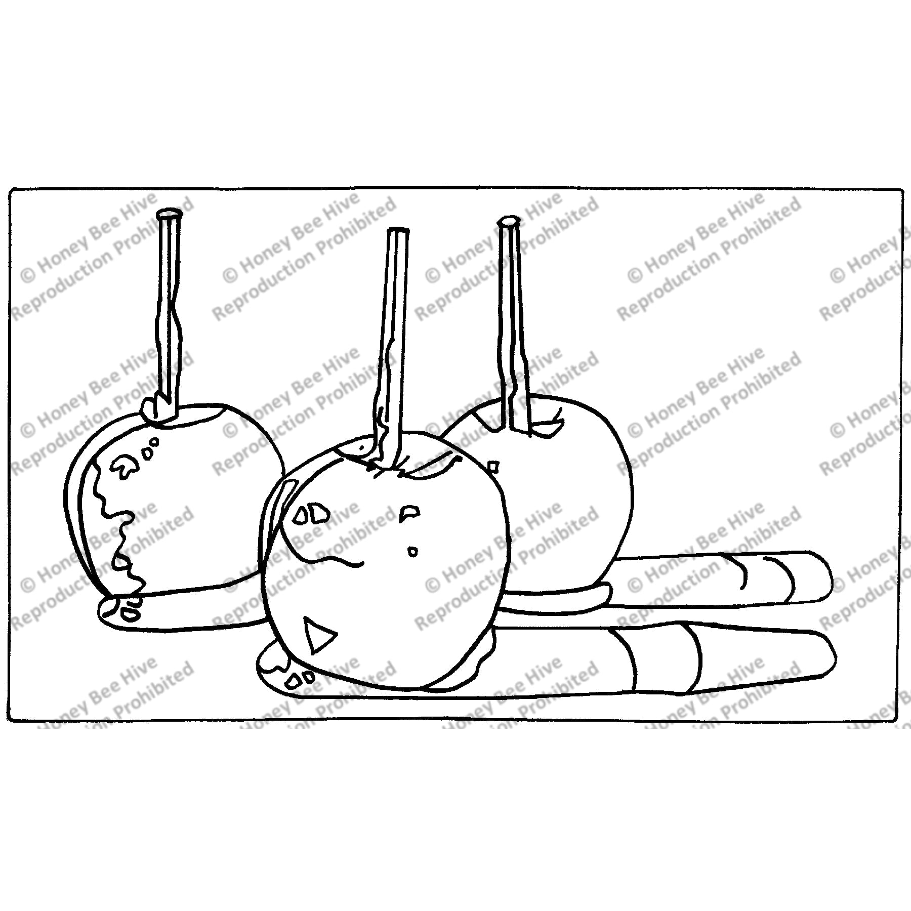 Candy Apples, rug hooking pattern