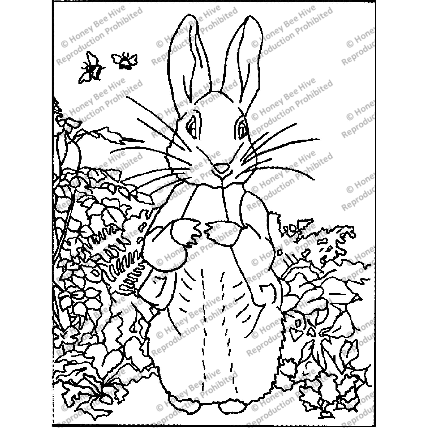 Peter Rabbit, ill. Beatrix Potter, 1902, rug hooking pattern