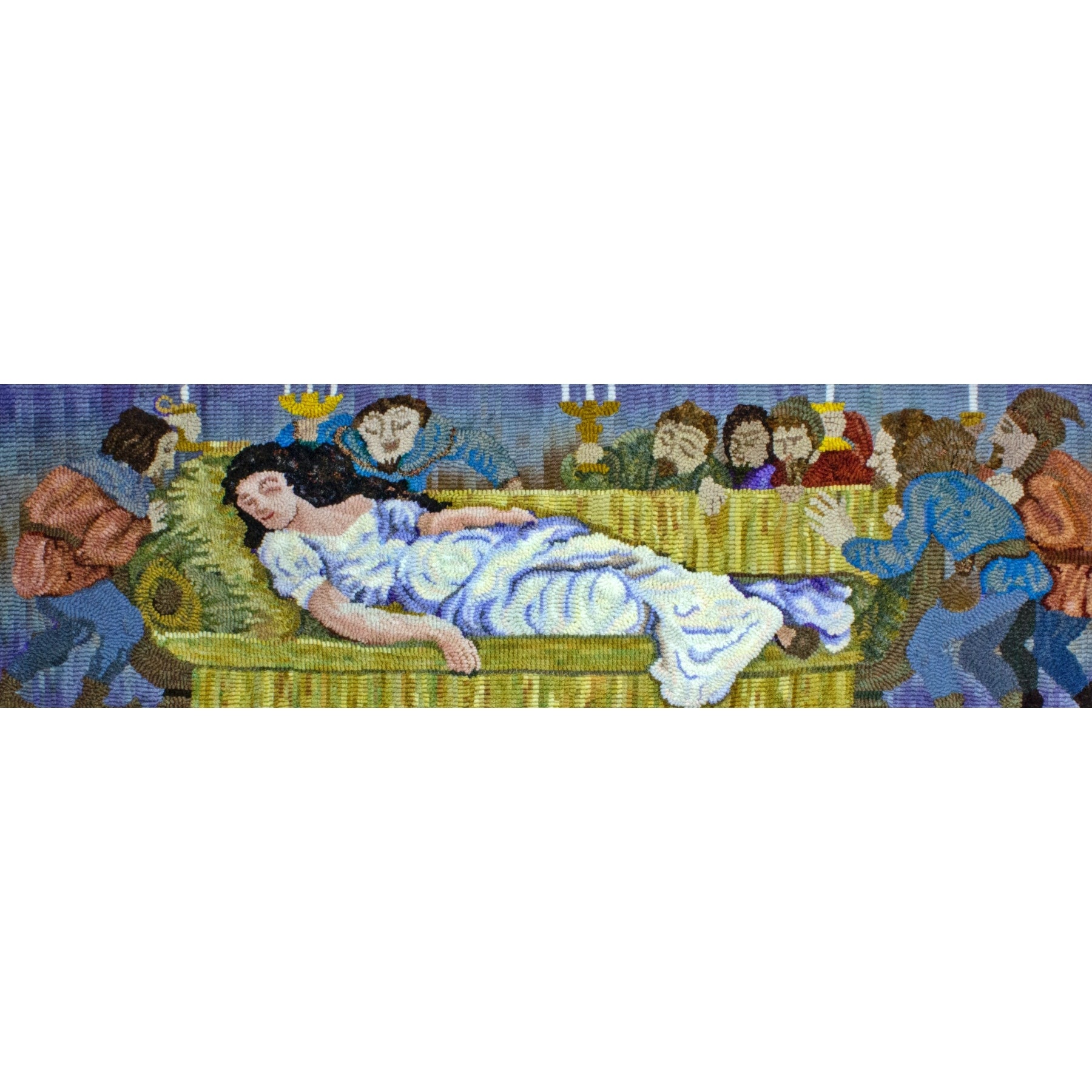 Snow White and the Seven Dwarfs, ill. Walter Crane, 1866, rug hooked by Julie Reilly