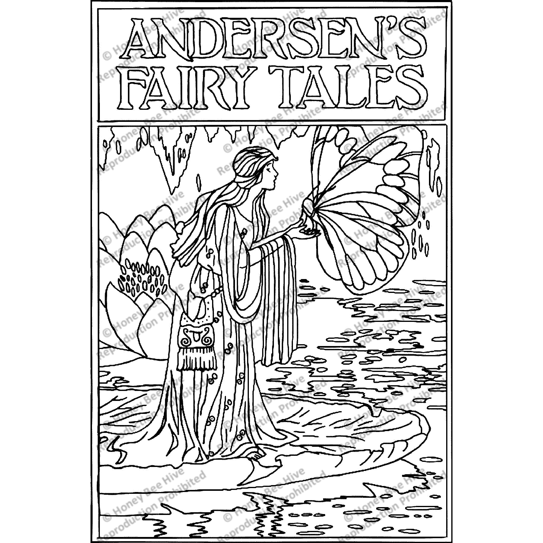 Fairy Tale Cover, ill. Mila Winter, 1916, rug hooking pattern