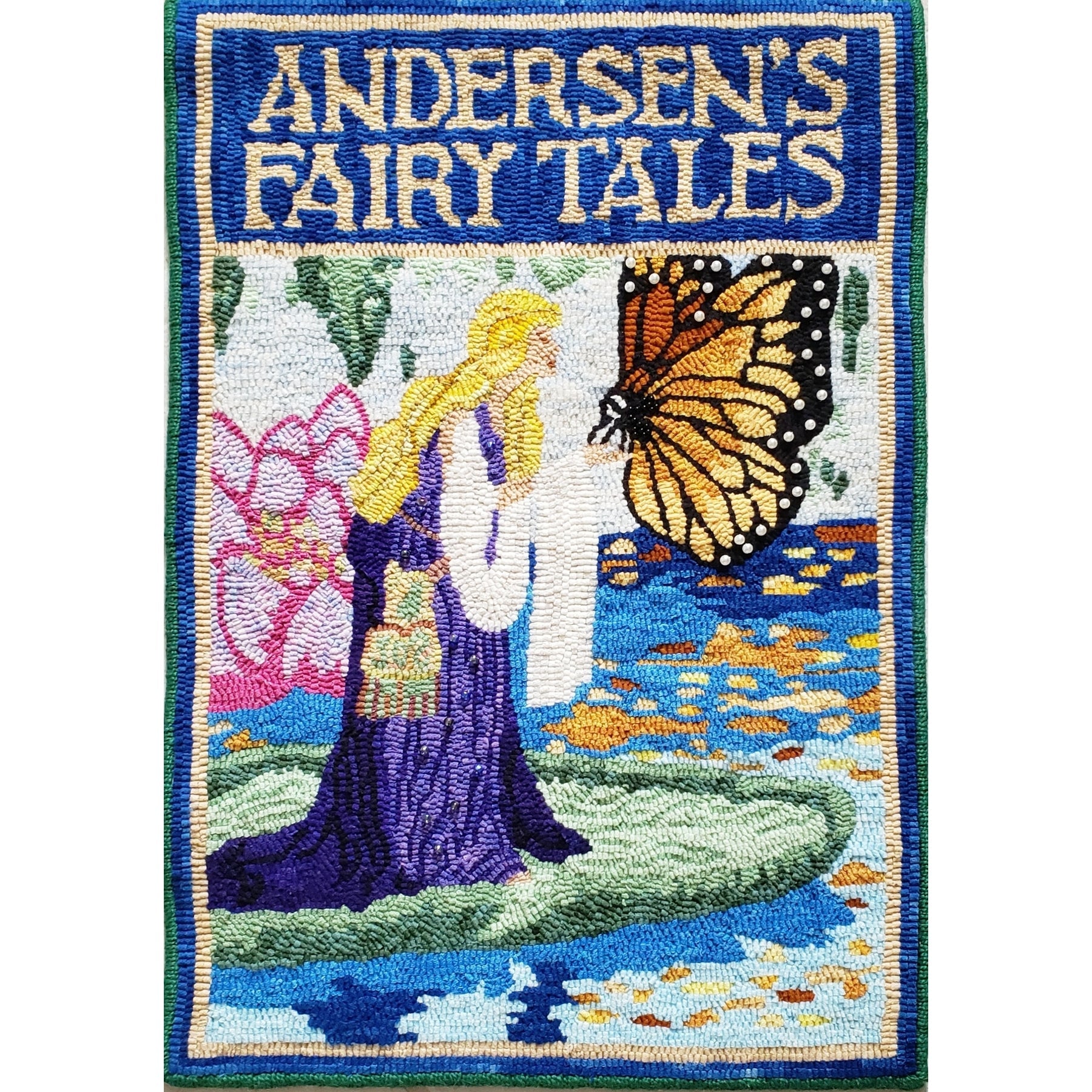Fairy Tale Cover, ill. Mila Winter, 1916, rug hooked by Donna Martin