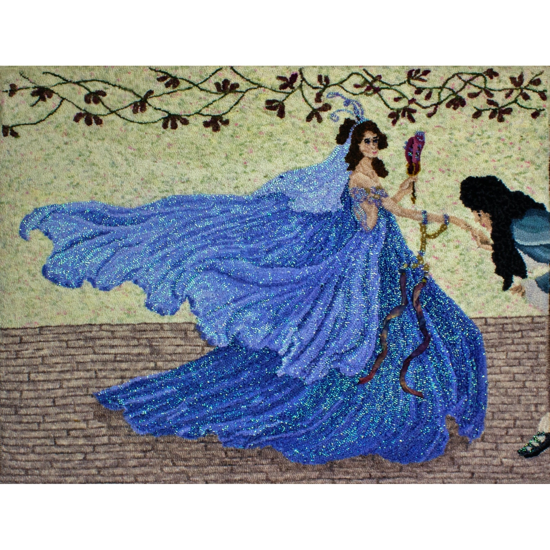Cinderella, ill. Arthur Rackham, 1909, rug hooked by Stacey Van Dyne
