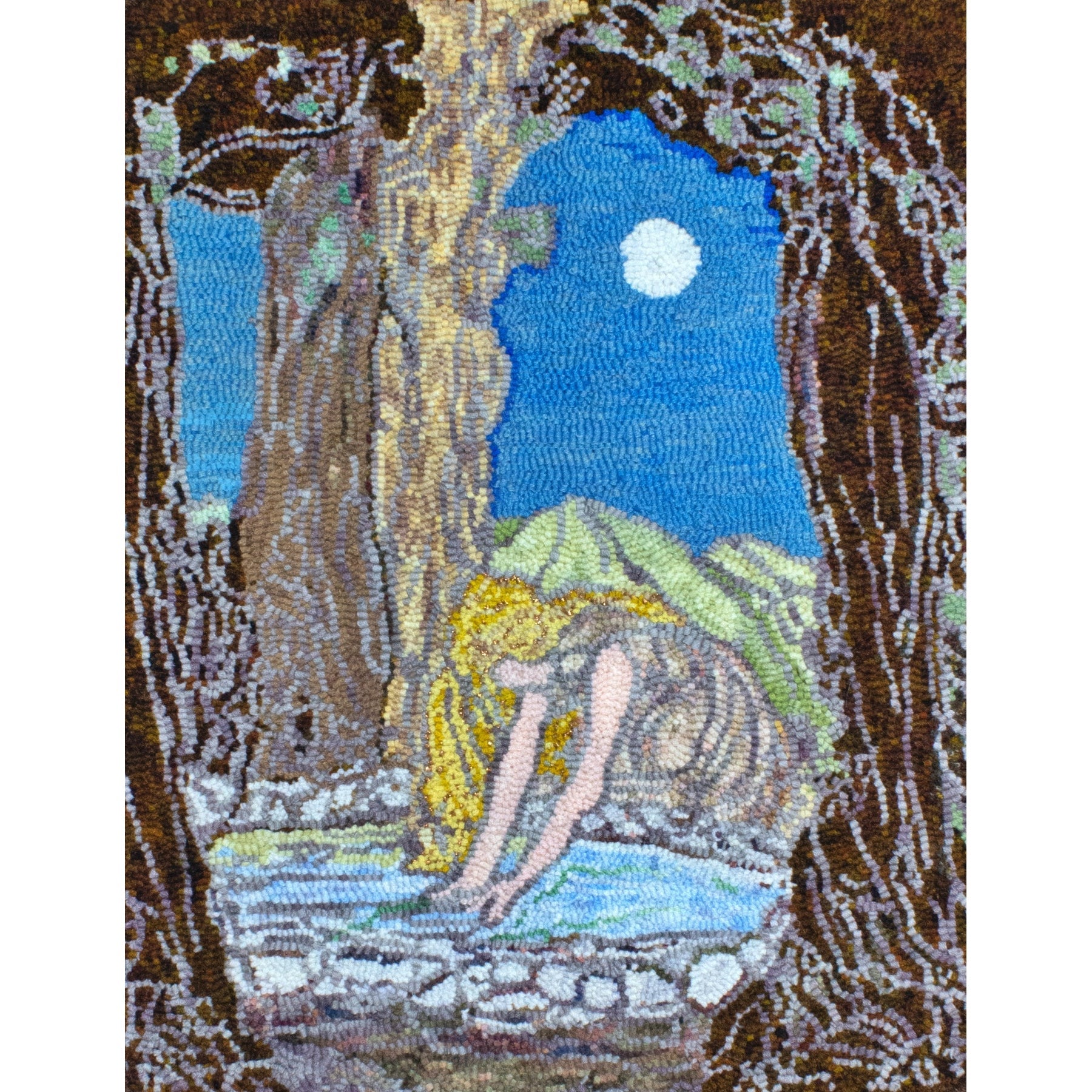 The Goose Girl at the Well, ill. Rie Cramer, 1927, rug hooked by Janet Williams