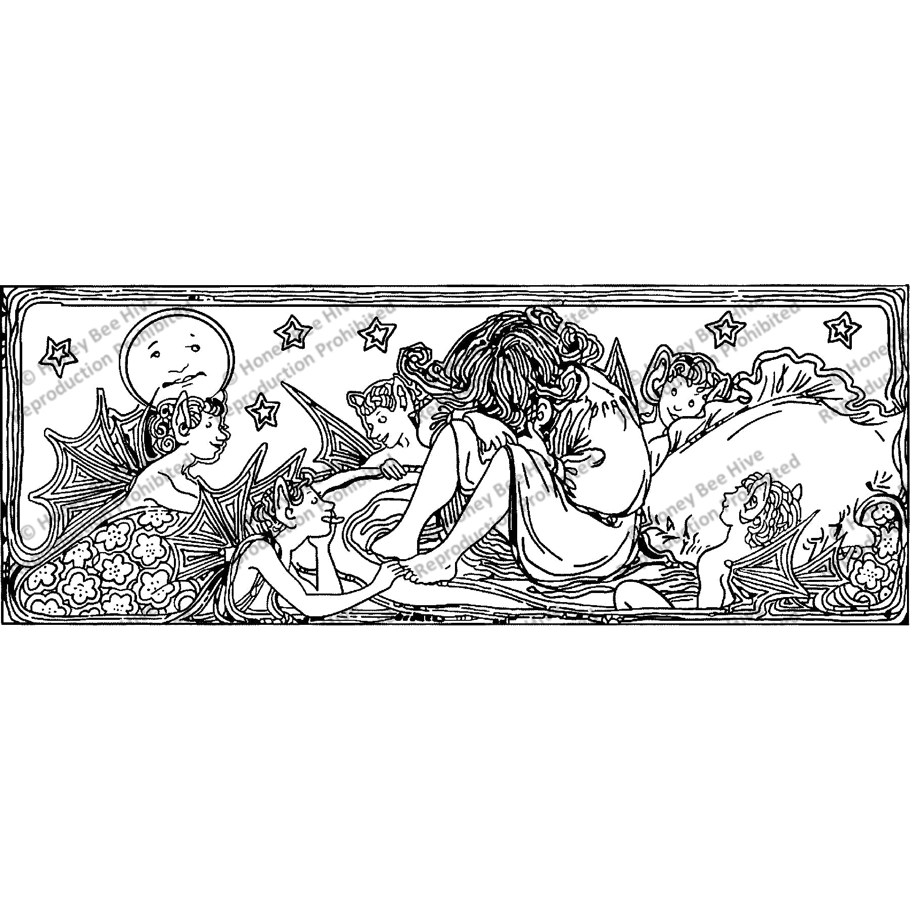 Fairies, ill. Helen Stratton, 1896, rug hooking pattern