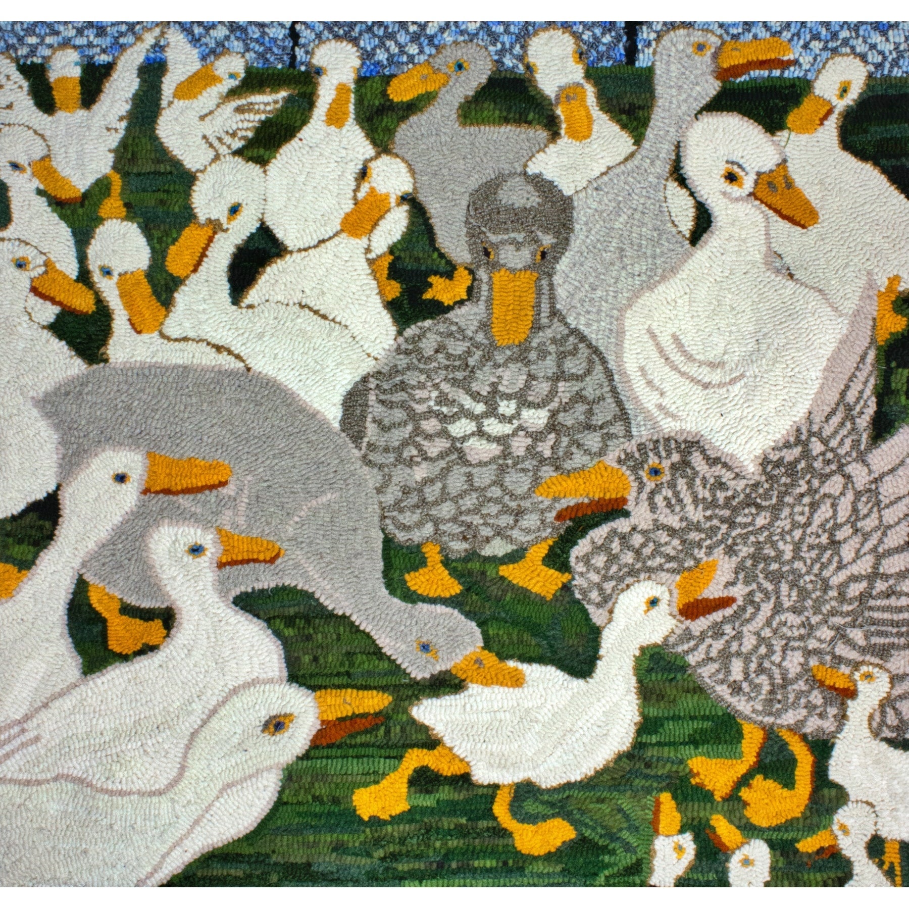 The Ugly Duckling, ill. Theodorus van Hoytema, 1894, rug hooked by Sarah Guiliani