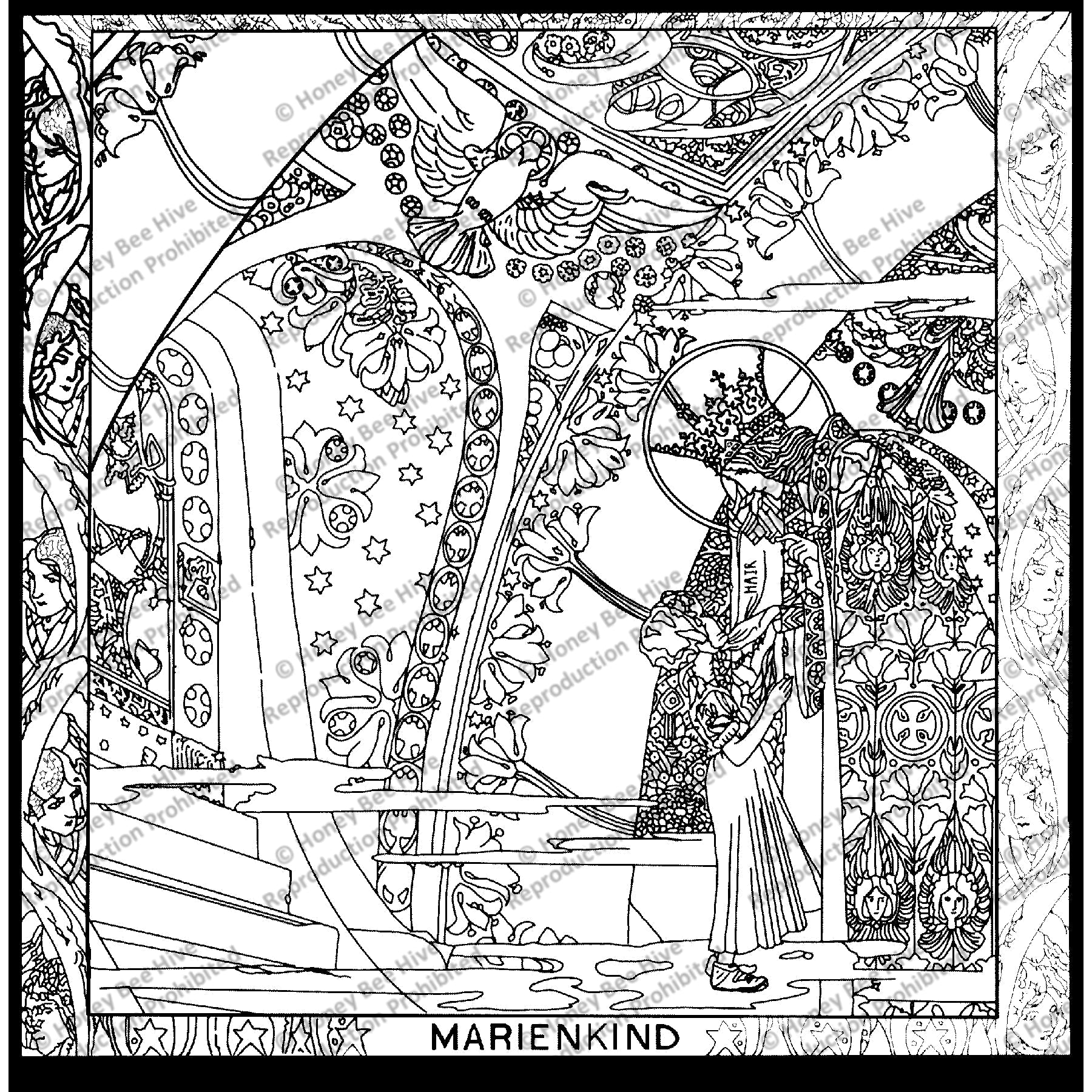 Marienkind, Ill. Henrich Lefler, 1904., rug hooking pattern