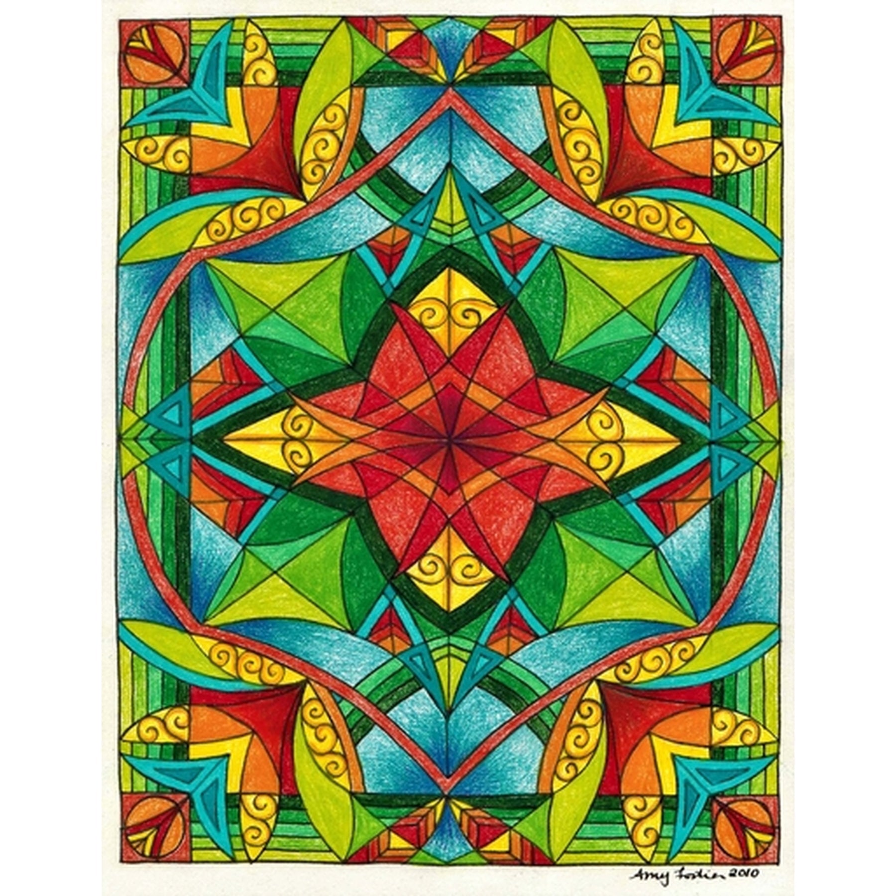 Blooming Lotus, rug hooking pattern
