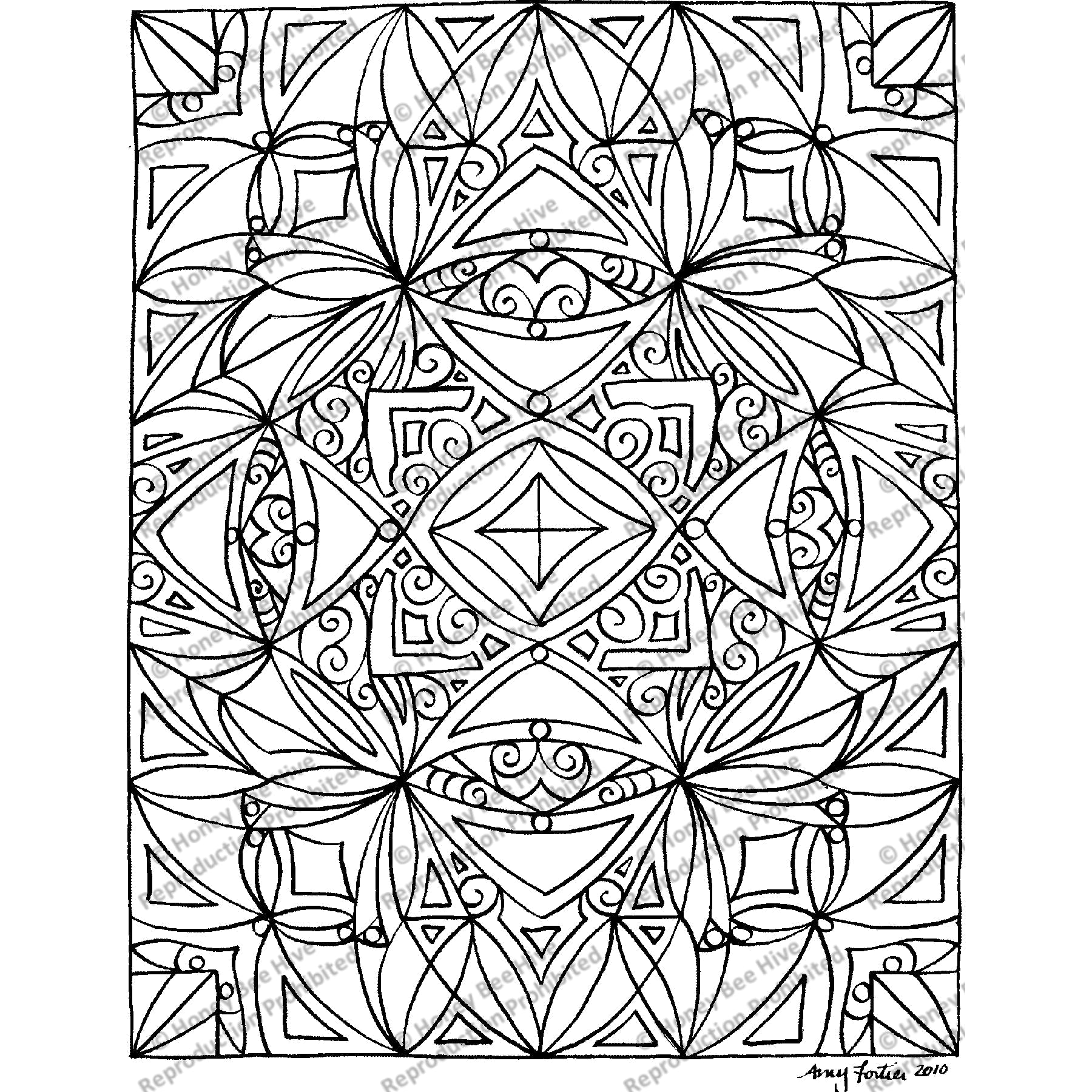 Chiroptera, rug hooking pattern