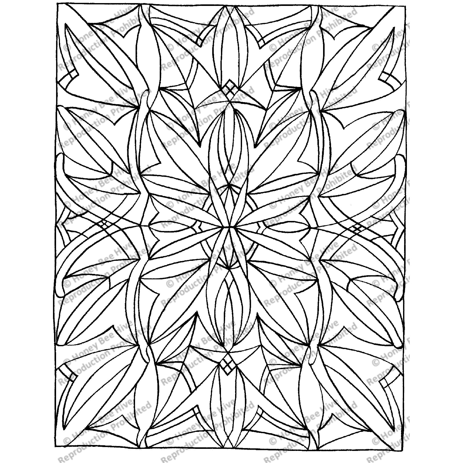 Monarda, rug hooking pattern