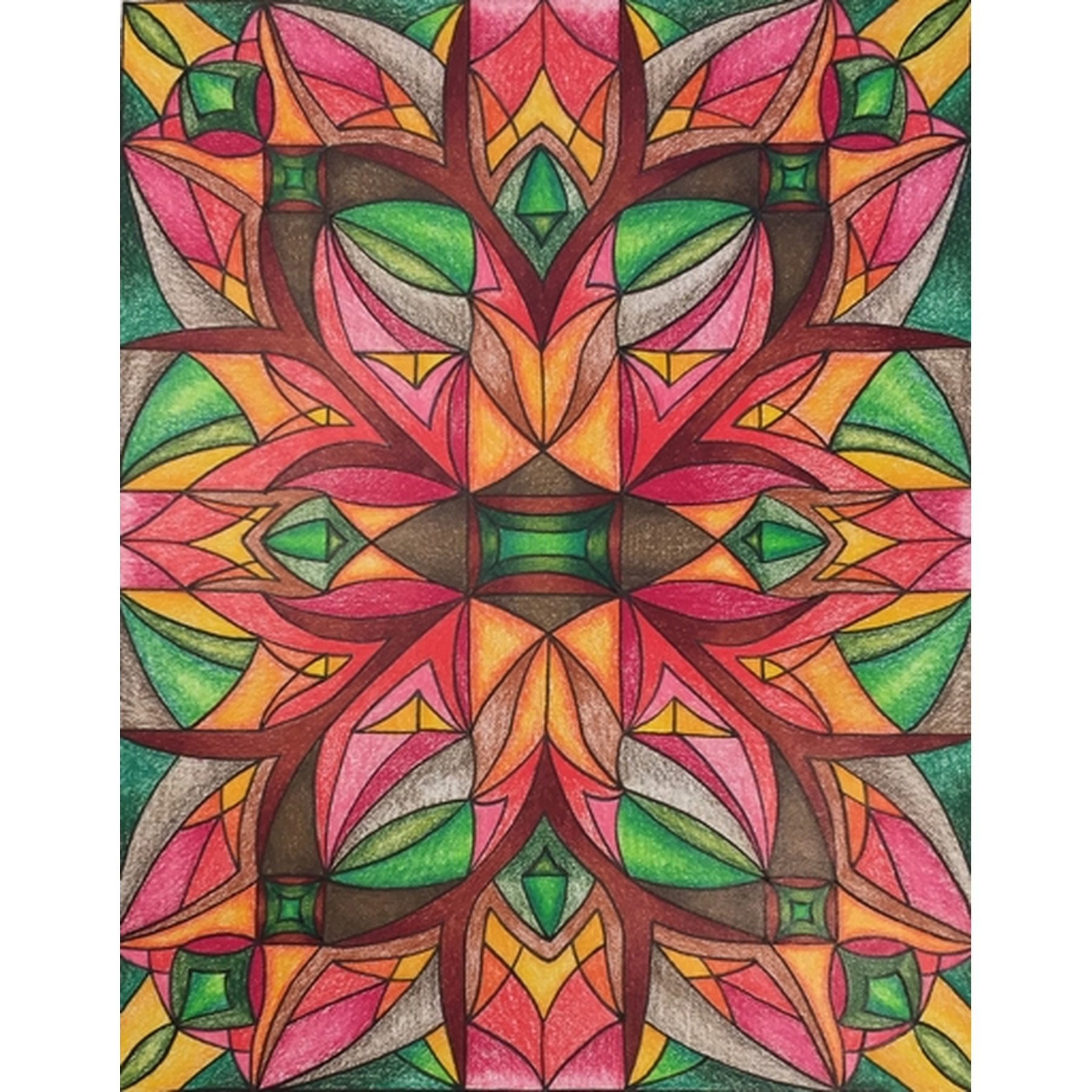 Peony, rug hooking pattern