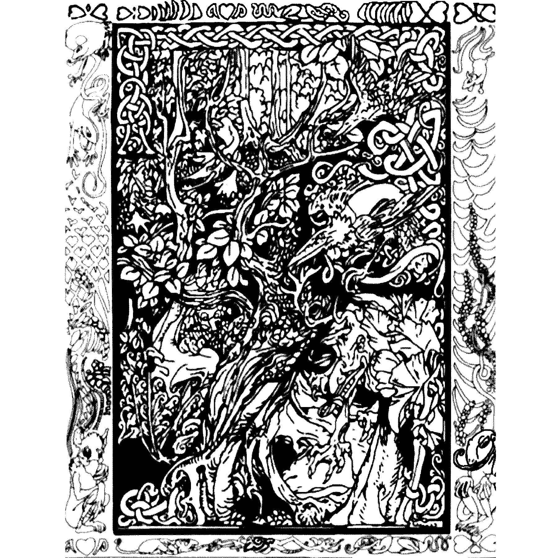 Irish Fairy Tales, Ill. Arthur Rackham, rug hooking pattern