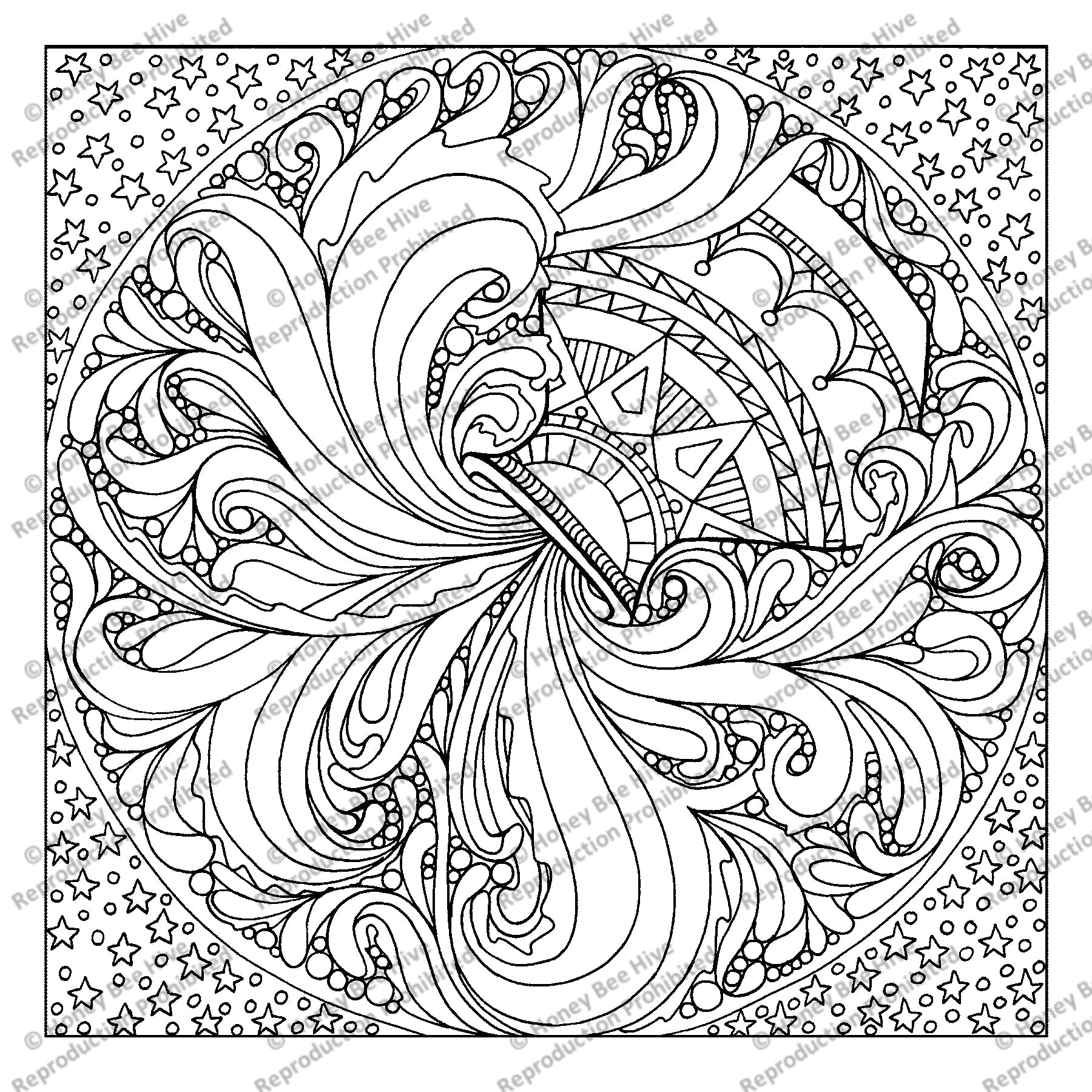 Aquarius, rug hooking pattern
