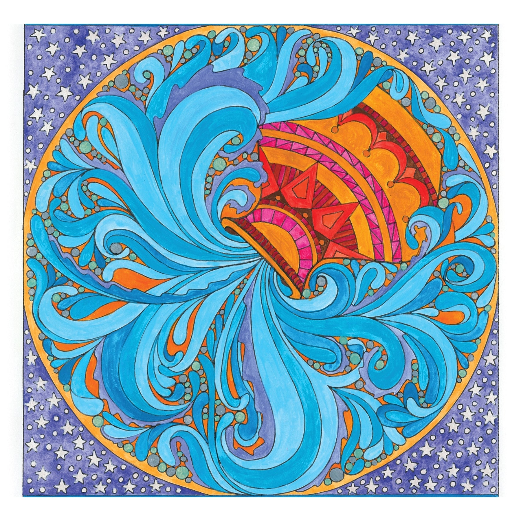Aquarius, rug hooking pattern