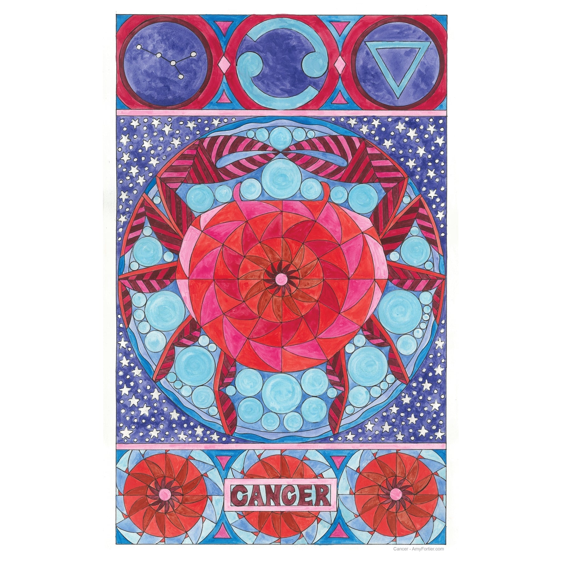 Cancer, rug hooking pattern