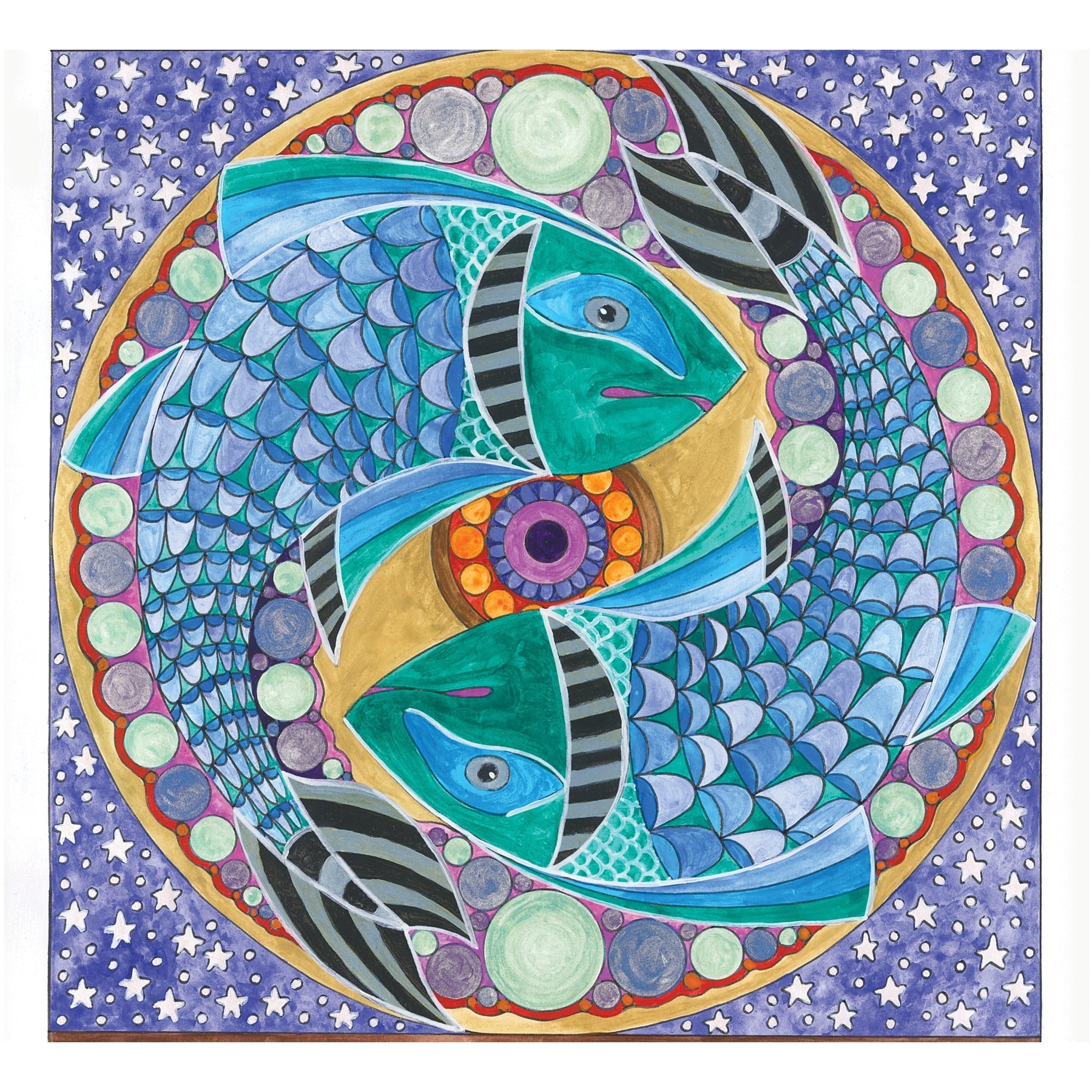Pisces, rug hooking pattern