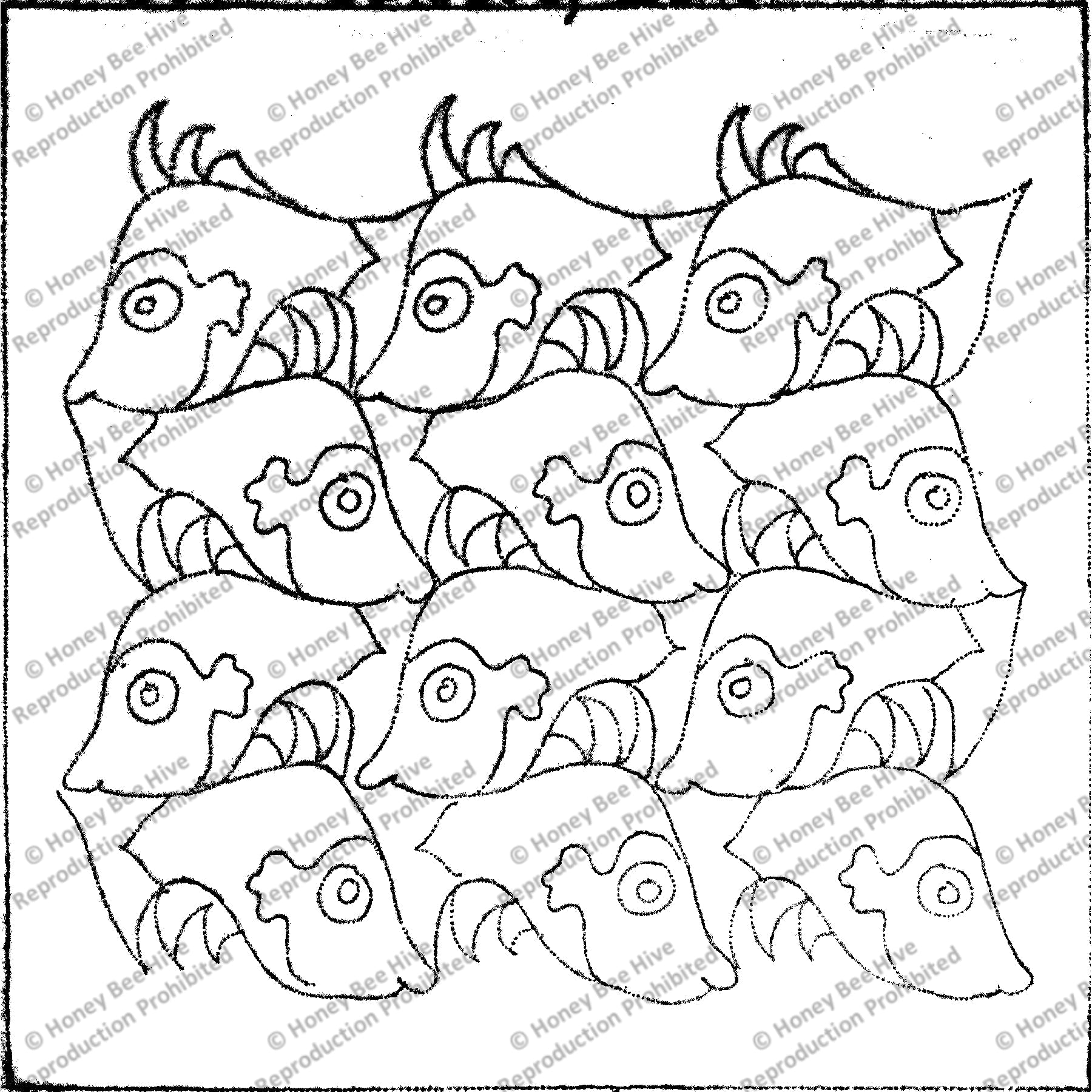 Escher, rug hooking pattern