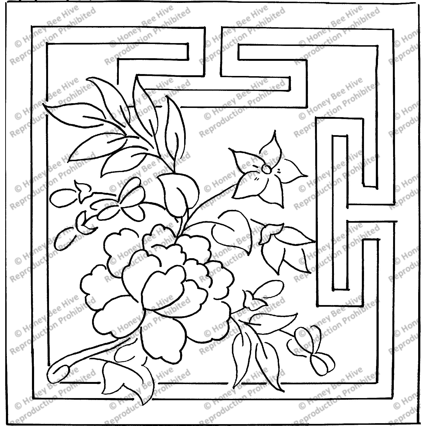 Mandarin Riches, rug hooking pattern