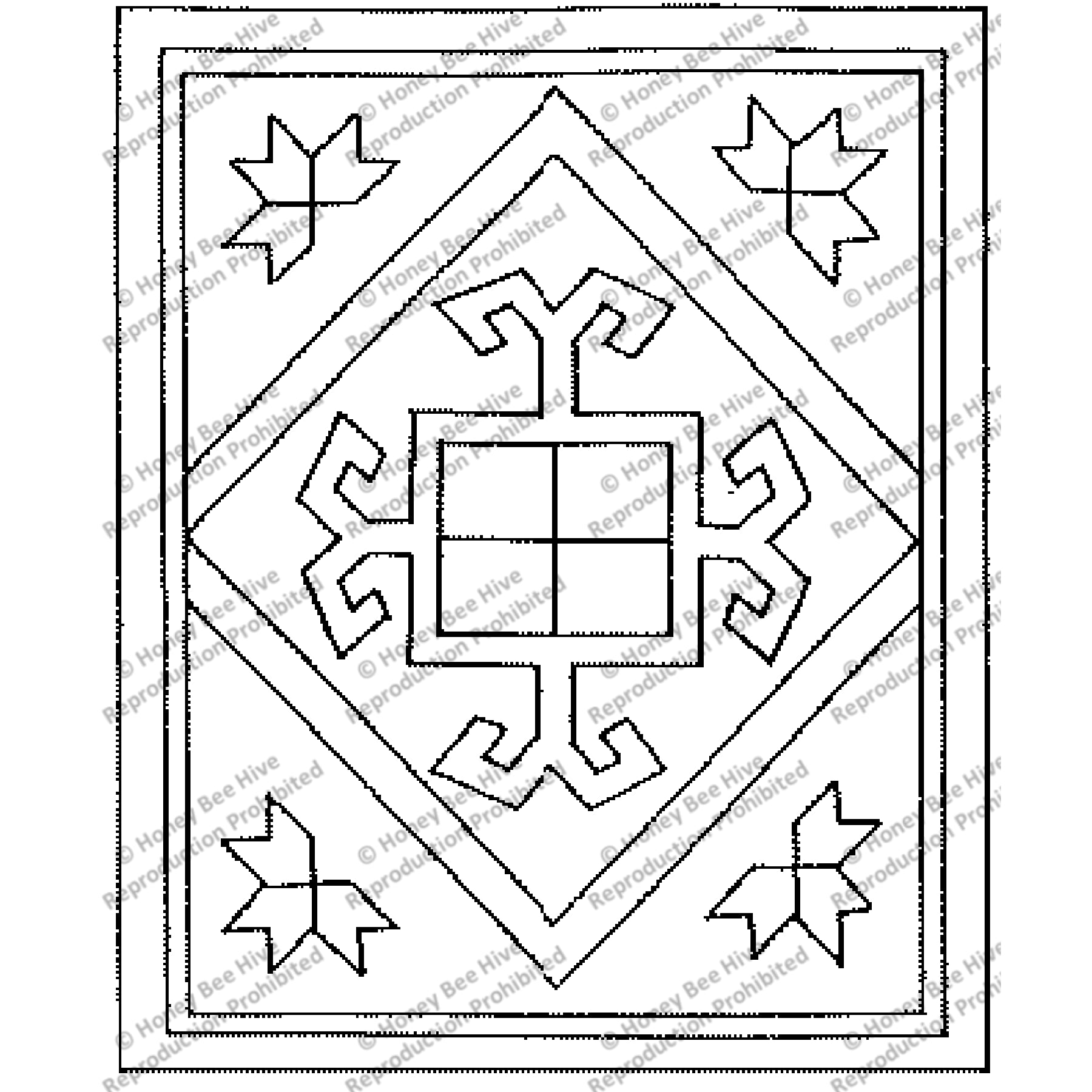 Kazak-Istan, rug hooking pattern