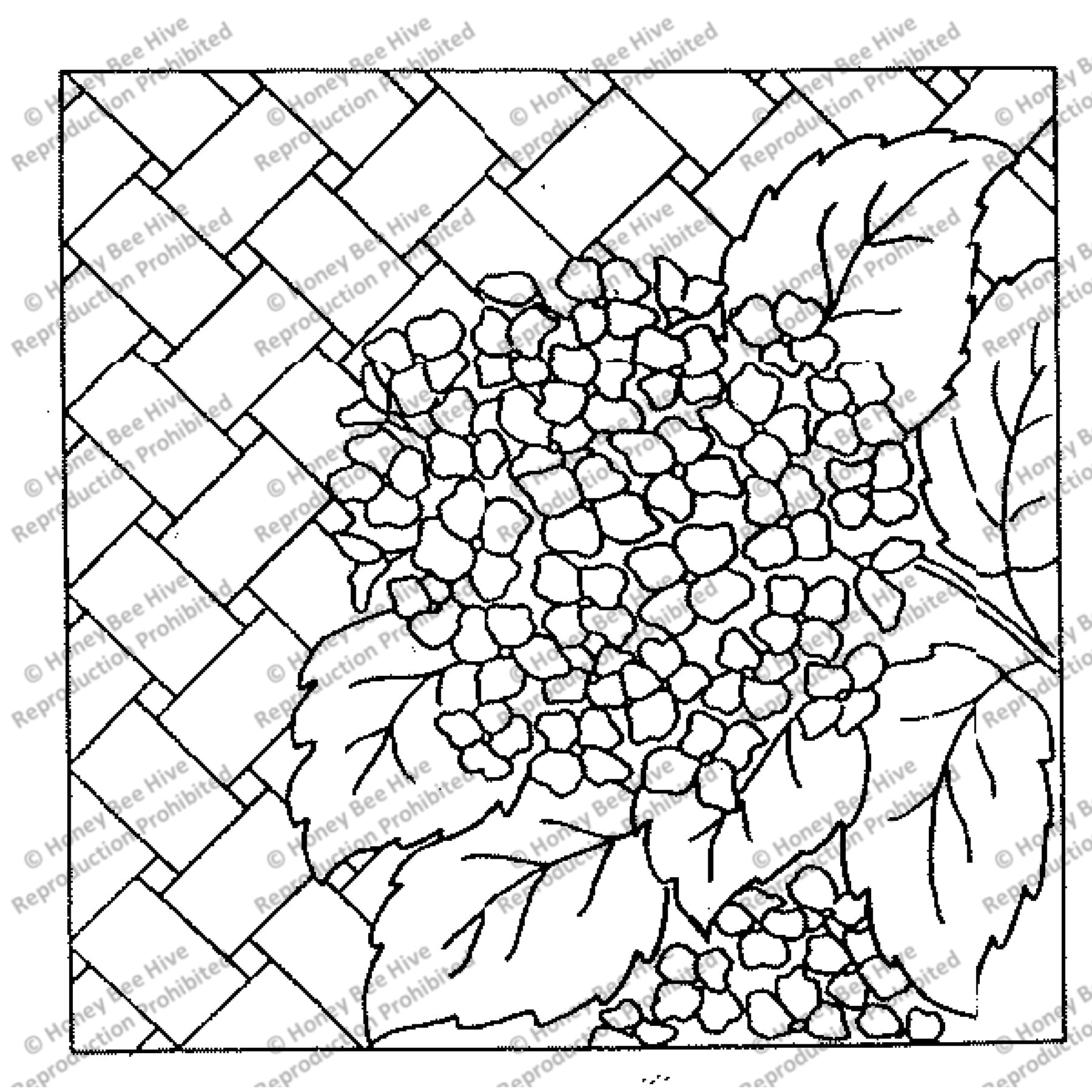 Hydrangea, rug hooking pattern