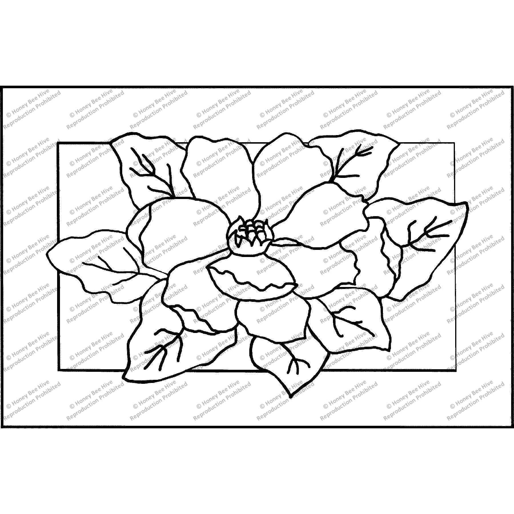 Magnolia, rug hooking pattern
