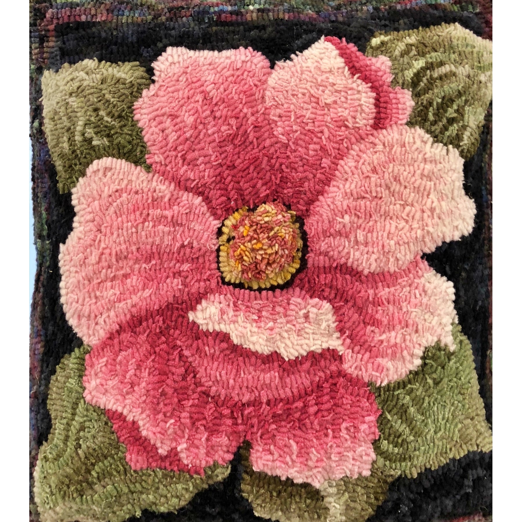 Magnolia, rug hooked by Janice Daniels