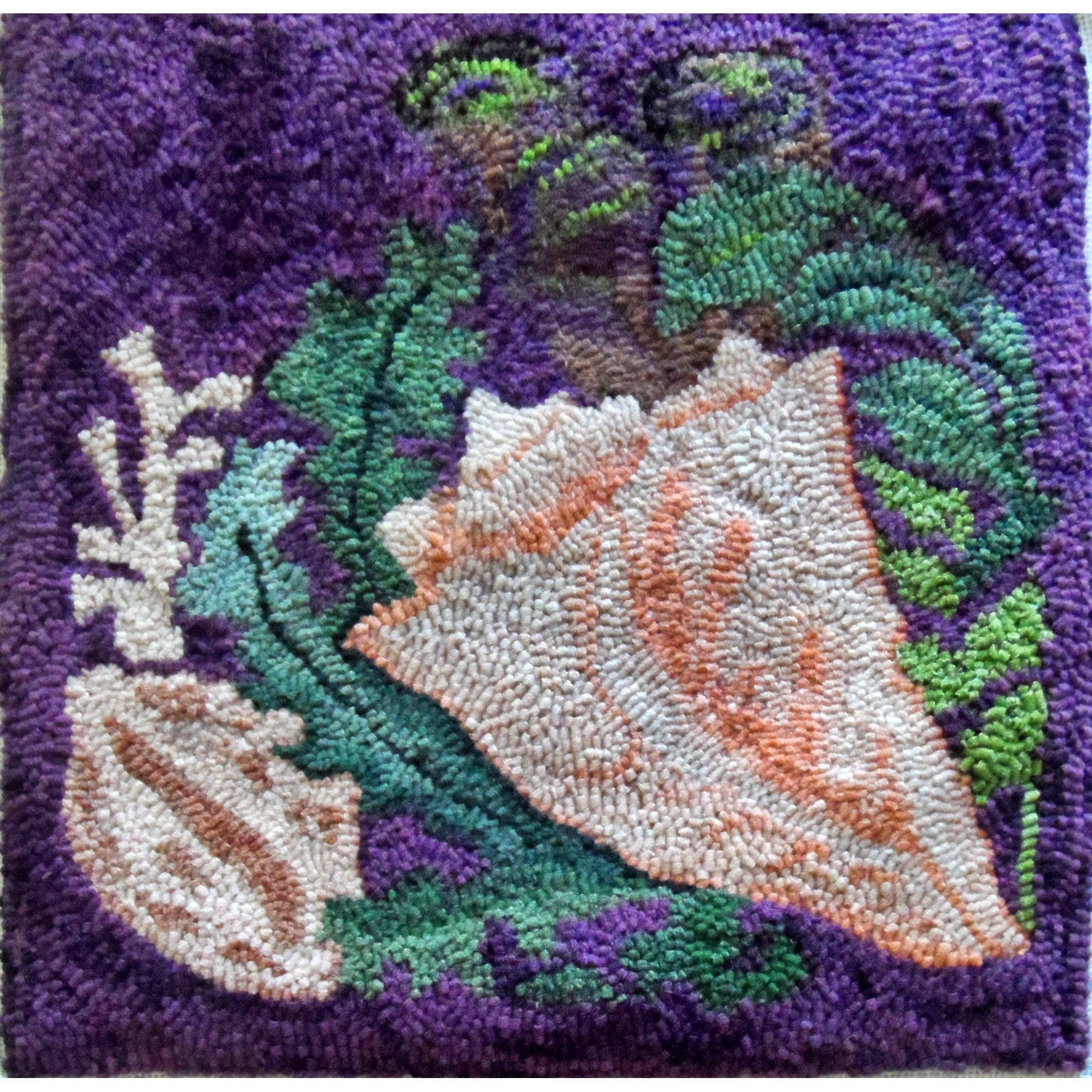 Sargasso, rug hooked by Janet Williams