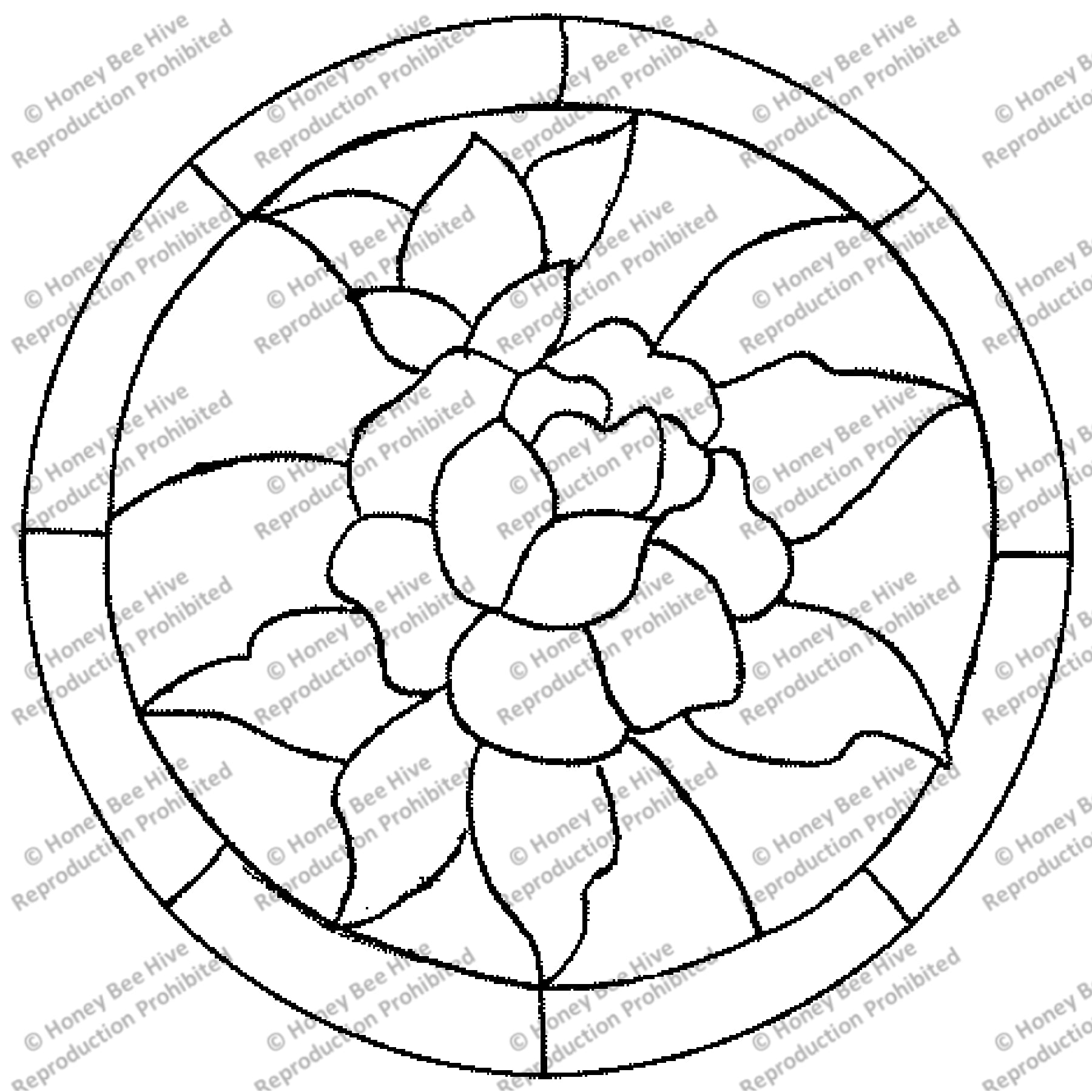 Glass Rose, rug hooking pattern