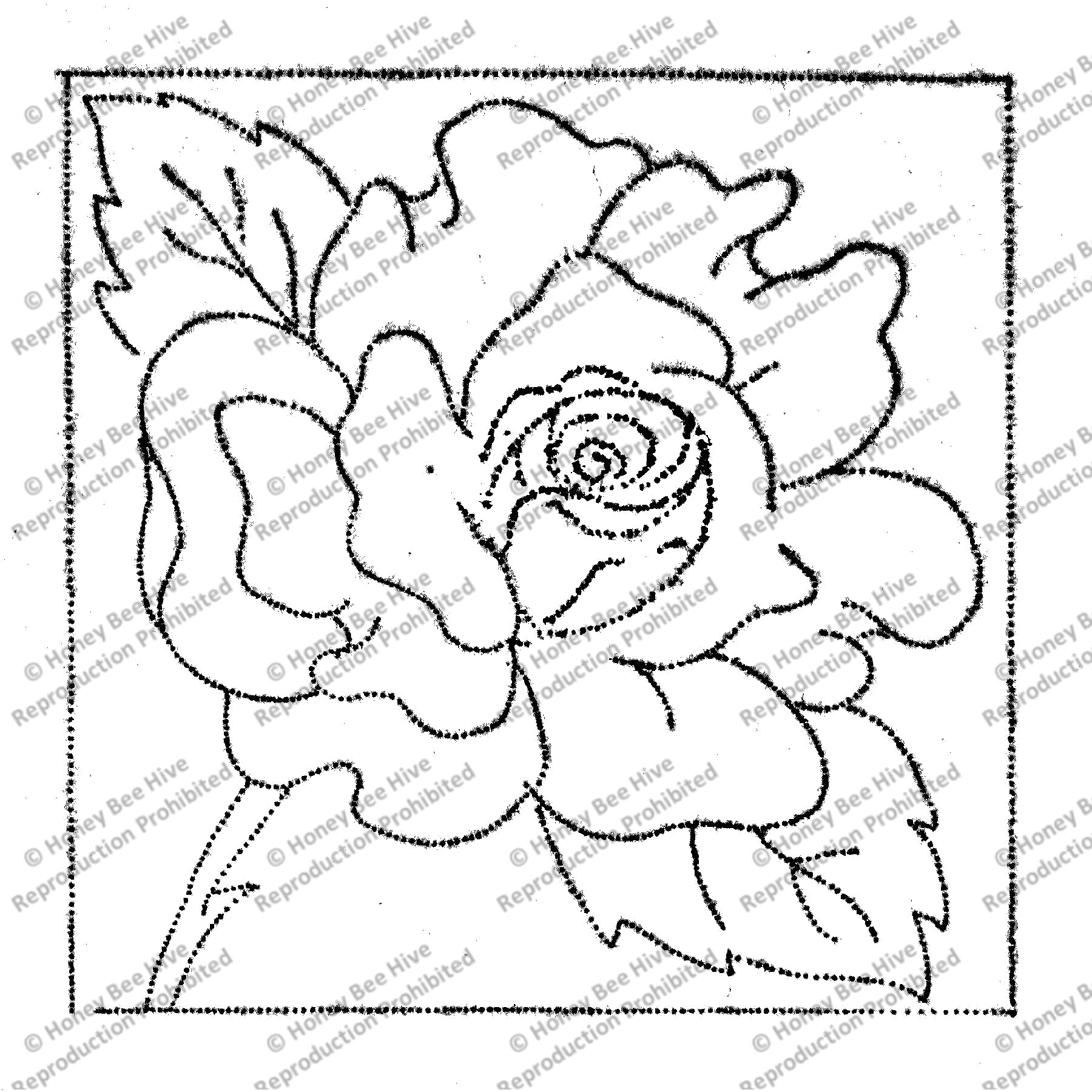 Sampler Rose, rug hooking pattern