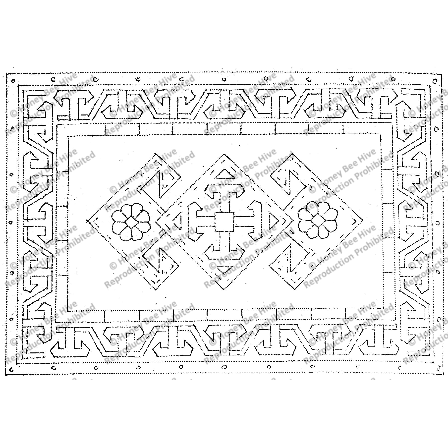 Turkoman, rug hooking pattern