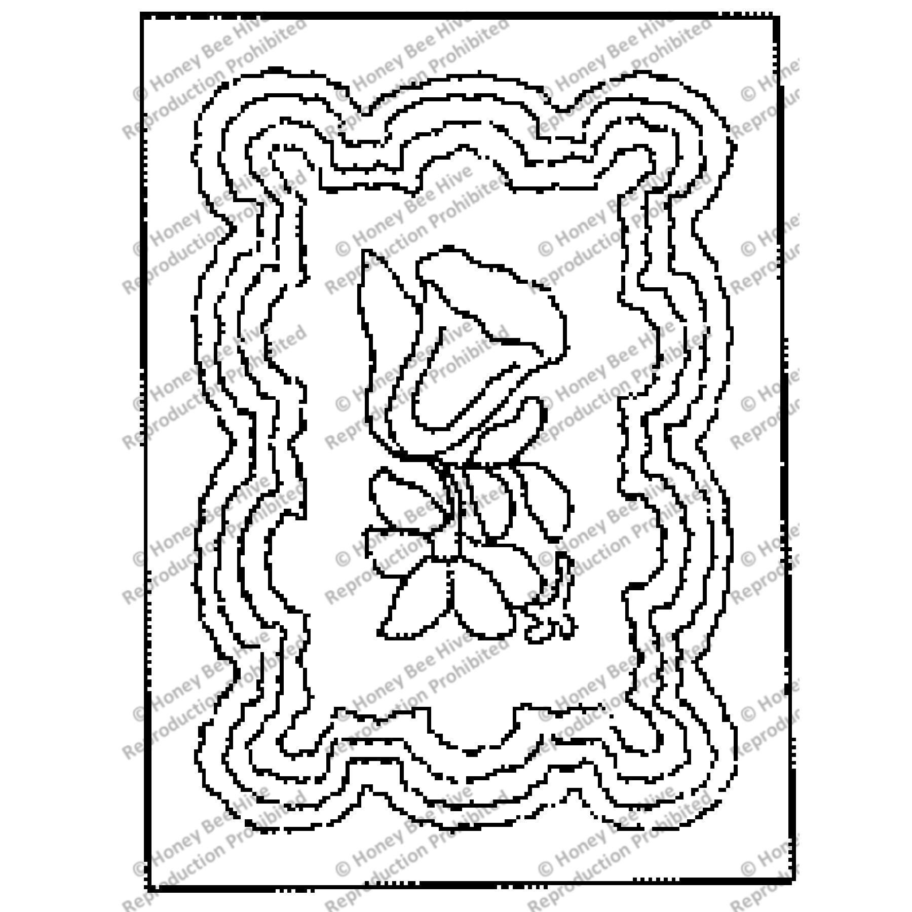Bellflower Boquet, rug hooking pattern