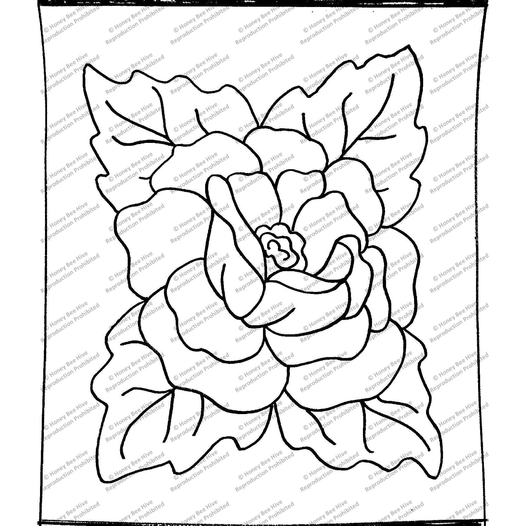 Alma's Reunion Rose, rug hooking pattern