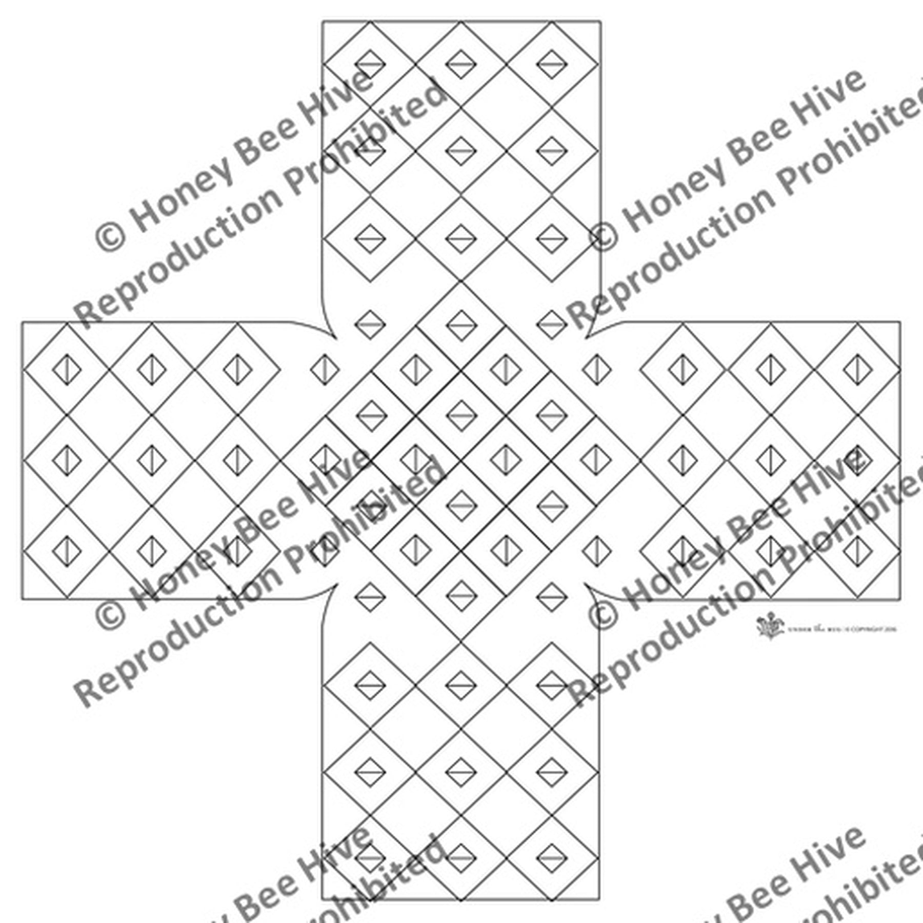 Tricky Geometric - Cube Footstool Pattern, rug hooking pattern