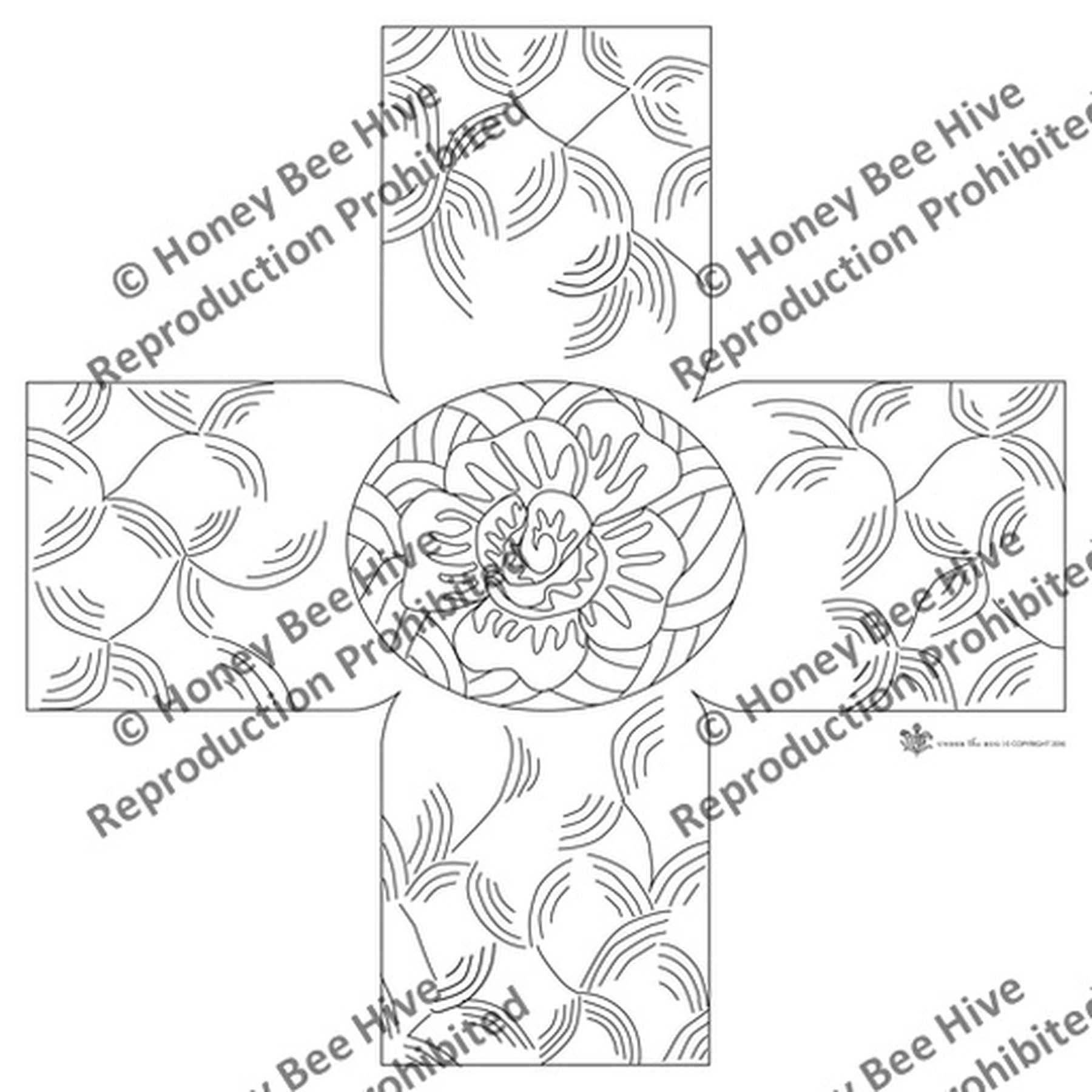 Marriage - Cube Footstool Pattern, rug hooking pattern