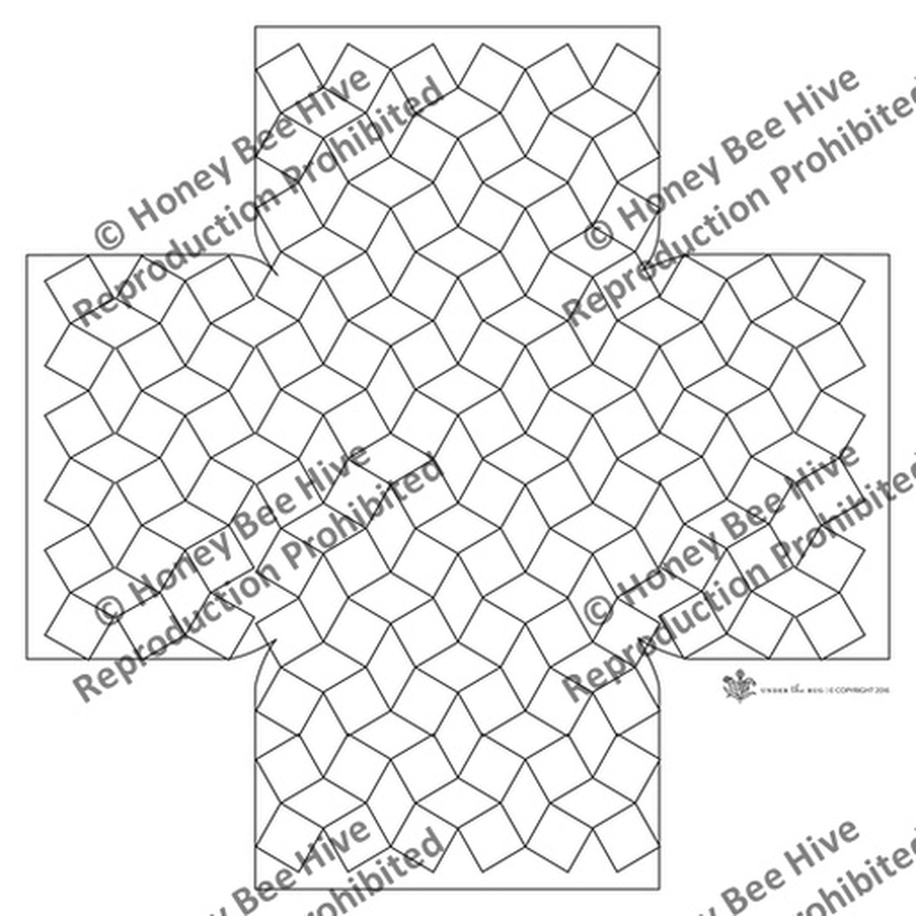 Tricky Geometric - Square Footstool Pattern, rug hooking pattern